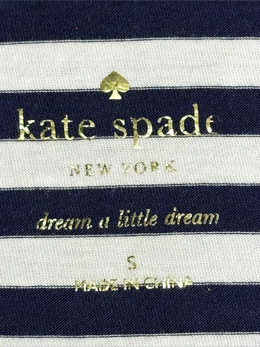Kate Spade Cotton Dream A Little Dream Navy Yellow Tank Pants Striped Pjs Set S